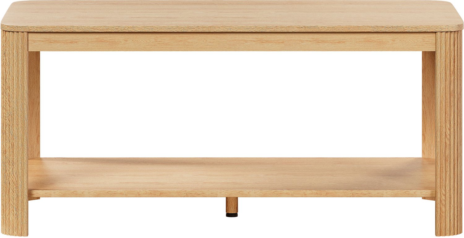 SONNENH Salontafel - Twee niveaus met geribbelde poten - 100 x 50 x 45 cm - Naturel houtlook