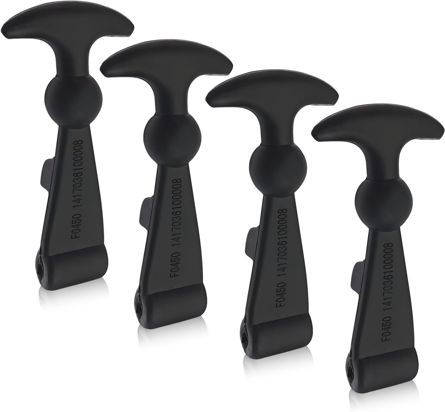 Pack of 4 Hood Holders, 126 mm Cap Clasp, T-Handle Rubber Attachment, Bonnet Holder, Tractor, Pull Closures - ShopVlot