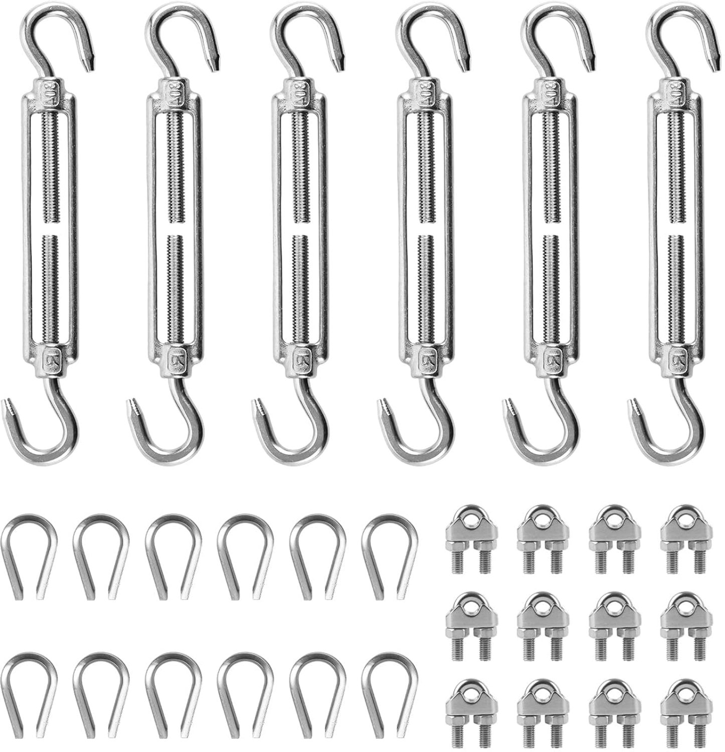 M6 draadspanner roestvrij stalen set - ShopVlot