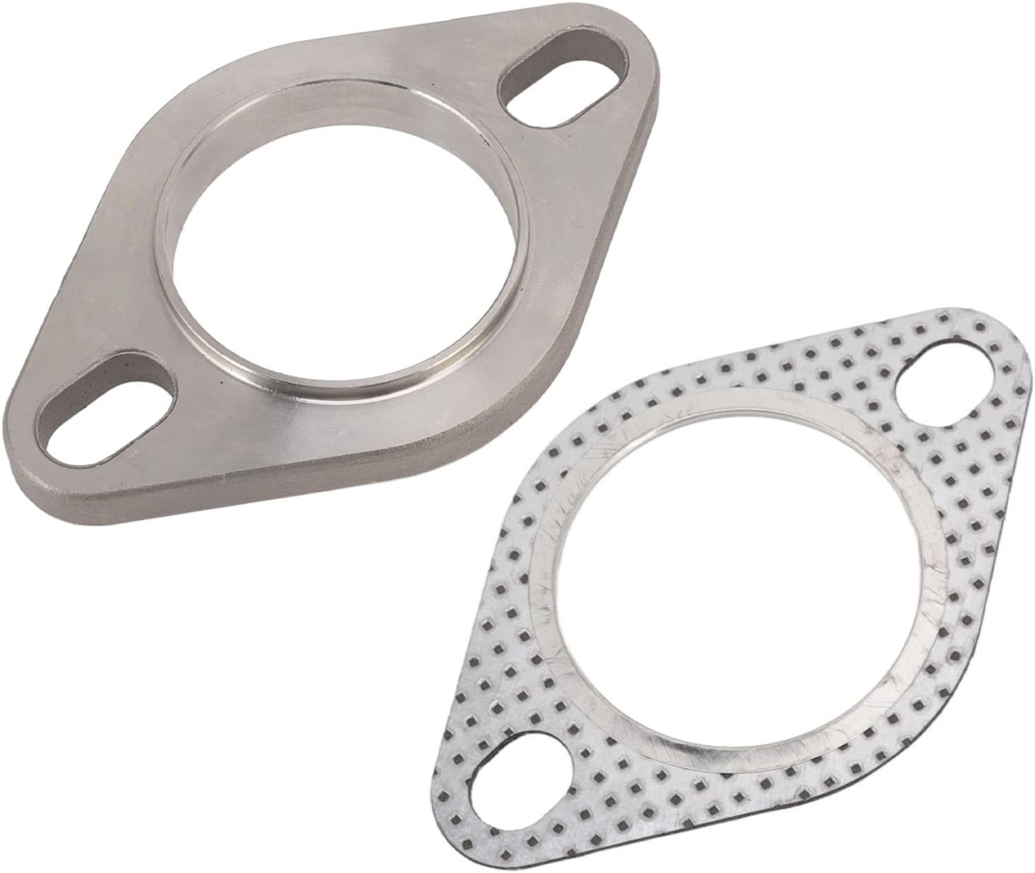 2 Inch Exhaust Flange Connection Kit, Including 1 X Flange and 1 X Gasket, 2 Screws Hole, for Exhaust Turbo Downpipe - ShopVlot