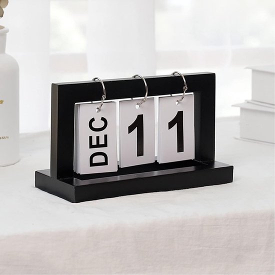 Houten Tafelkalender 2026, Adventskalender, Decoratie voor Kantoor, Huishouden en Bureau, 20 x 9 x 12 cm, Uniek Cadeau en Jaarlijkse Planner — cadeau in Wonen & Interieur - foto 6