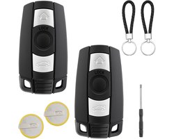 KingYH 2Pcs Car Key Housings With LIR2025 Battery And Small Storage Box 3 Button Key Case Spare Key Fit For BMW Models - ShopVlot