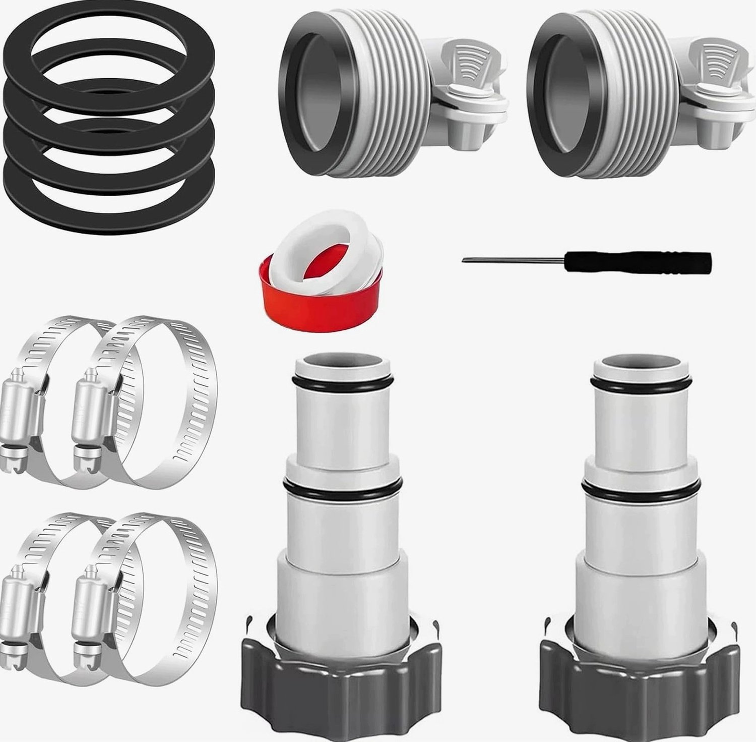 Adapter Set Zwembad Slang Pomp Filter 4 Stuks