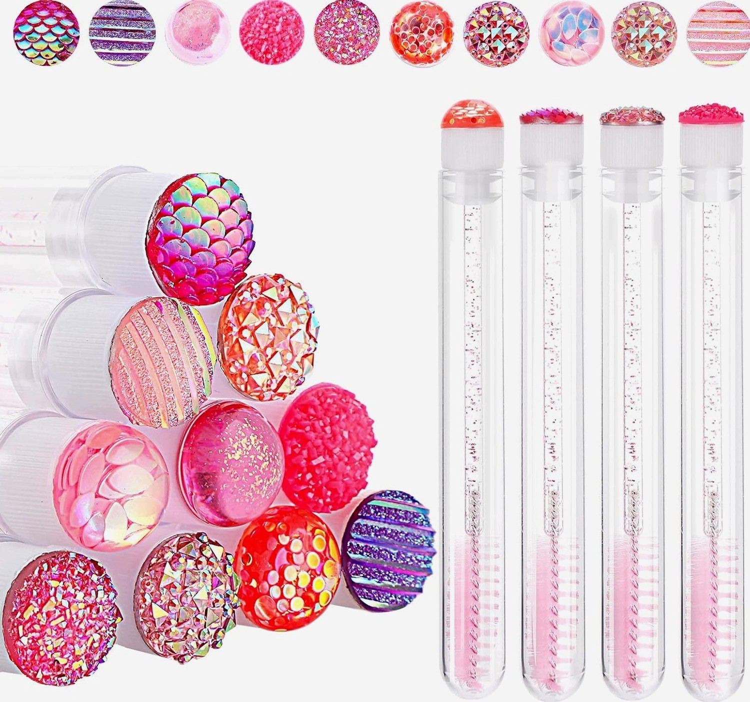 Roze Mascara Borsteltjes 10 Stuks met Tube - Hygiënisch & Zacht