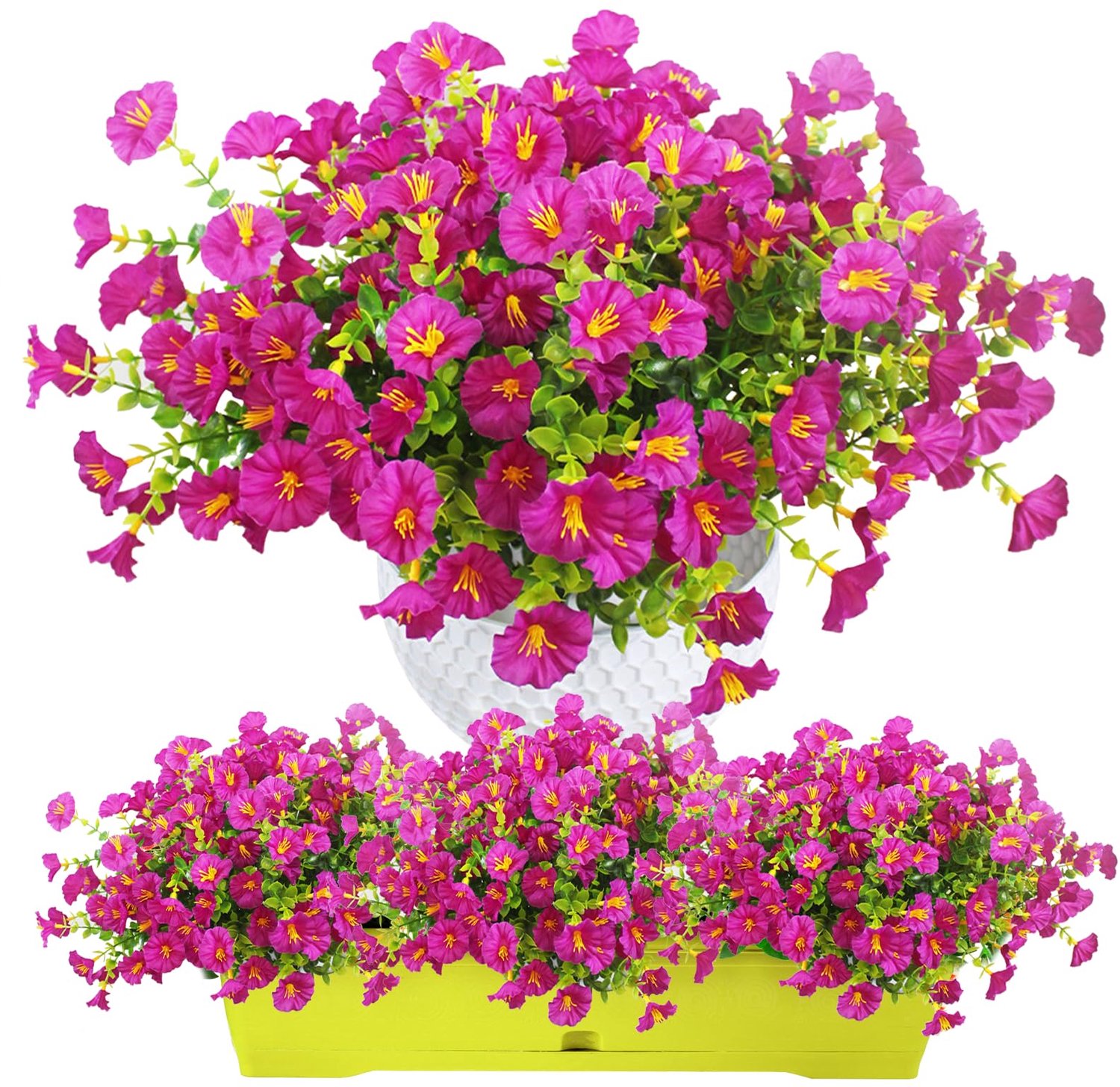 Kunstbloemen boeket - 6 stuks - ochtendglorie - decoratie voor huis en tuin - Luxento
