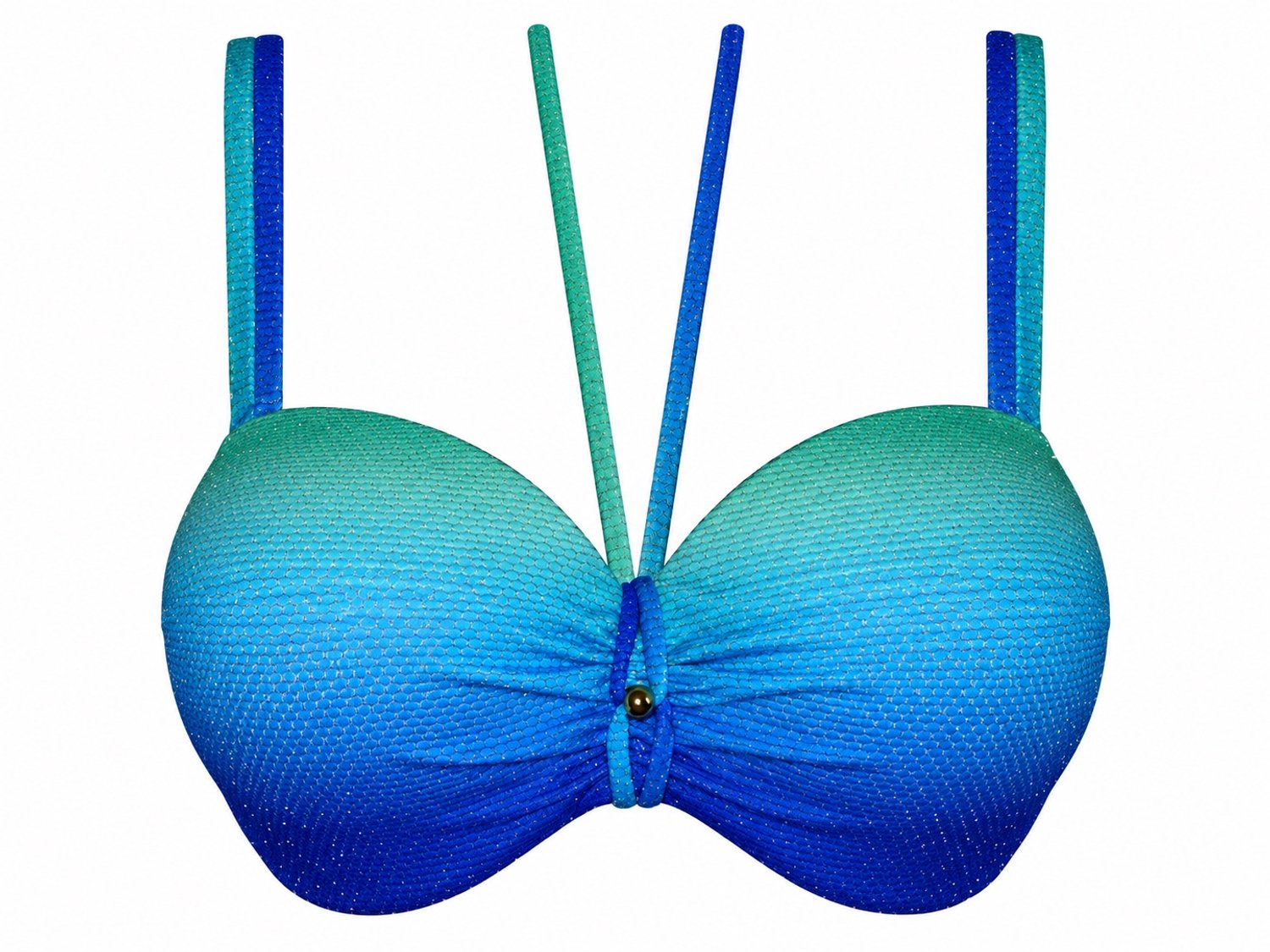 Marie Jo Swim Nusa Dua Voorgevormde Strapless Bikini Top 1008118 Seascape - maat EU 80E / FR Blauw