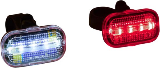 Voor- en achterlicht set 2 stuks -Werkt op 4-AAA batterijen (inbegrepen) — afbeelding 2