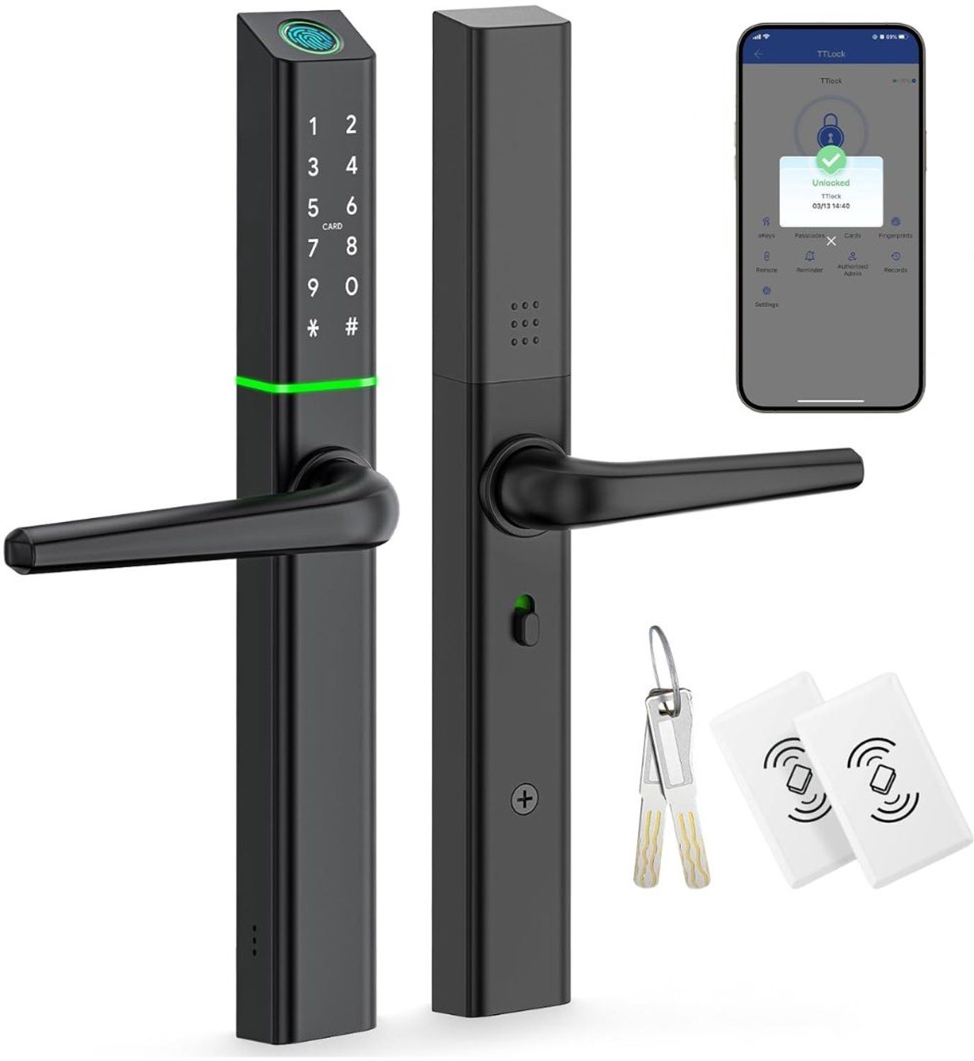 Zolvano® Deurslot Buitendeur - Smartlock - Slim Deurslot Met Vingerdrukherkenning -Zwart