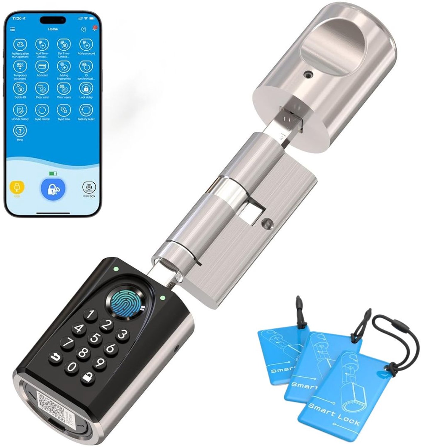 Zolvano® Deurslot Buitendeur - Smartlock - Slim Deurslot Met Vingerdrukherkenning -Zwart
