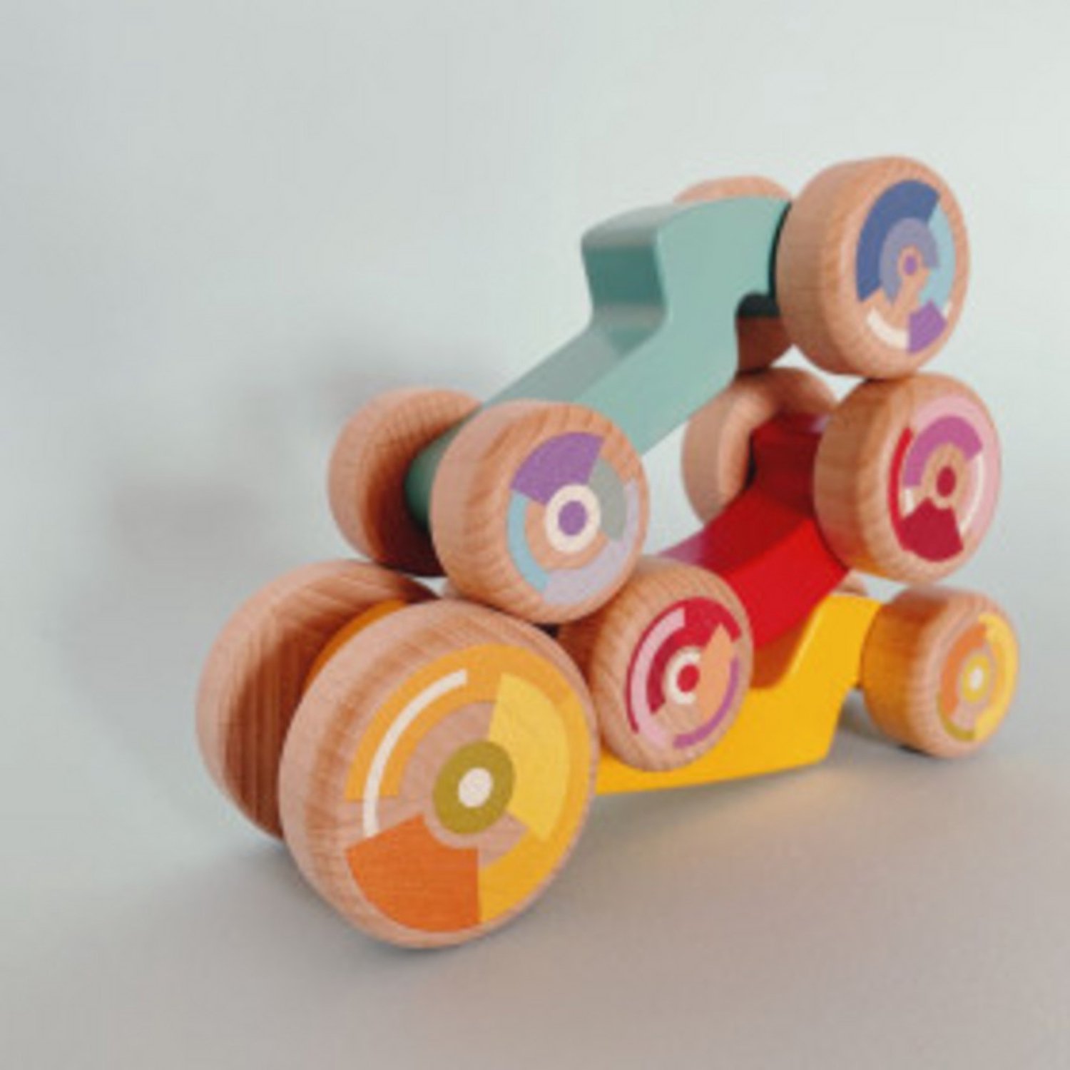 Bajo houten speelgoedauto 3ple car multicolor educatief.