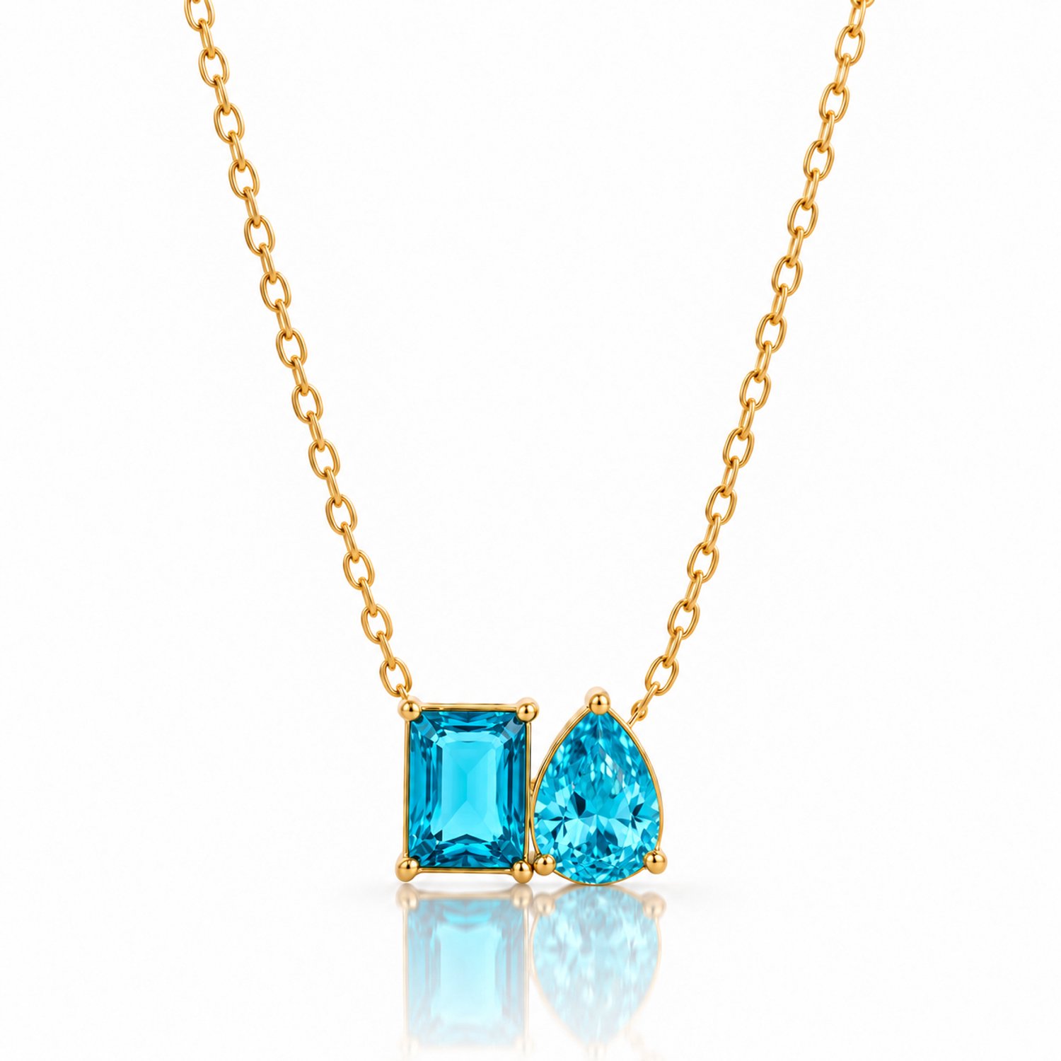 Maevi® Geboortesteen Ketting - Kleur: Goud - Maand: Maart - Hoge Kwaliteit - RVS / Stainless Steel - Birthstone Necklace - Geboorte / Verjaardag Cadeau - Kraamcadeau - Incl. Luxe Verpakking - Mama / Moeder / Vrouw - Verkleurt Niet - Geboorte Steen