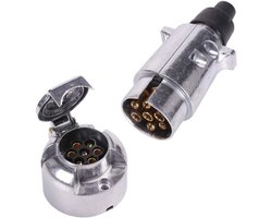 7 Pin Trailer Plug Connector van Metaal en Aluminium Legering voor Caravan en Commerciële Voertuigen met Verlichting en Bedrading