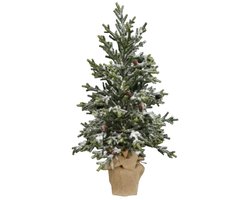 Kerstboom in jute zak 33x33x61cm Uniplant