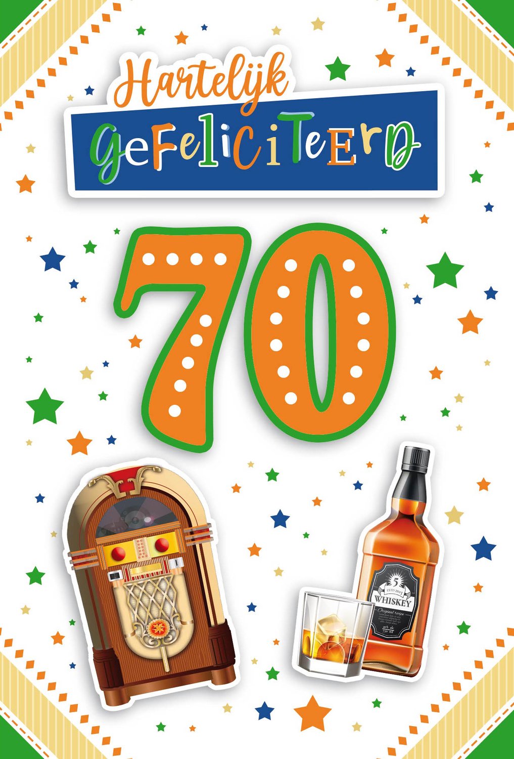 Luxe 3D Verjaardagskaart 70 Jaar Man - Leeftijdskaart 70 Jaar- Wenskaart 70 Jaar - Gefeliciteerd 70 Jaar