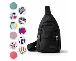 ÉLEVÉA® Crossbody Tas Dames - Schoudertas Dames - Anti Diefstal - Waterdicht en Compact - Handtas / Sling Bag - Crossbodytas Dames / Heren - Nektasje - Zwart - Crossover - Rugzak - Chestbag - Borsttas