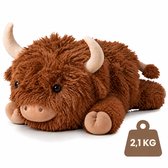 Olyza Verzwaringsknuffel Hoogland Koe - Verzwaarde Knuffel - 2.1kg/60cm - Weighted Stuffed Animal - Voor kinderen & volwassenen - Sensorisch Speelgoed - Plushie - Zware Knuffel - Slaapknuffel - Anxiety Knuffel