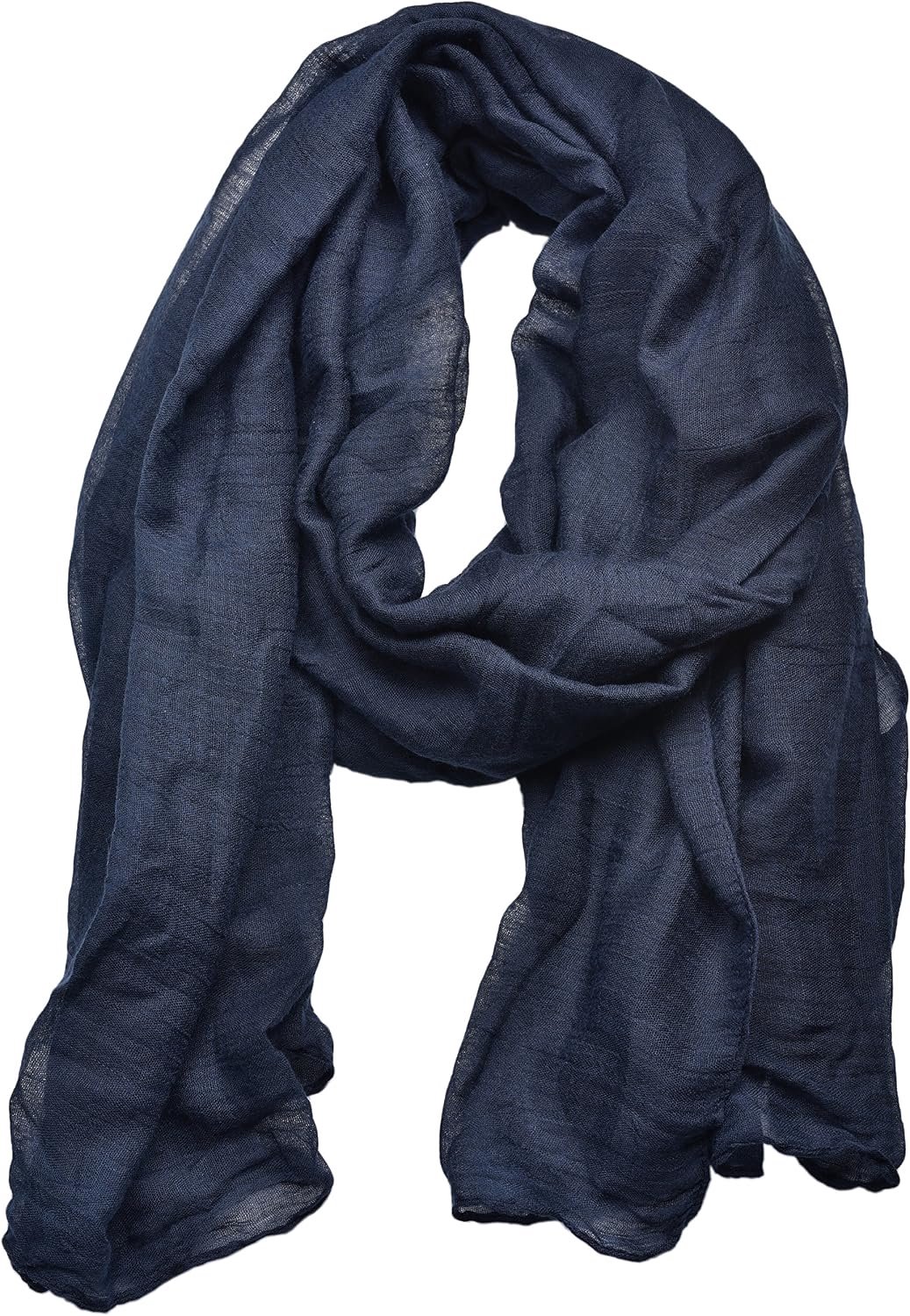 Dames sjaal lichtgewicht - 100% zijde - effen navy blauw - stijlvol en veelzijdig - ShopVlot