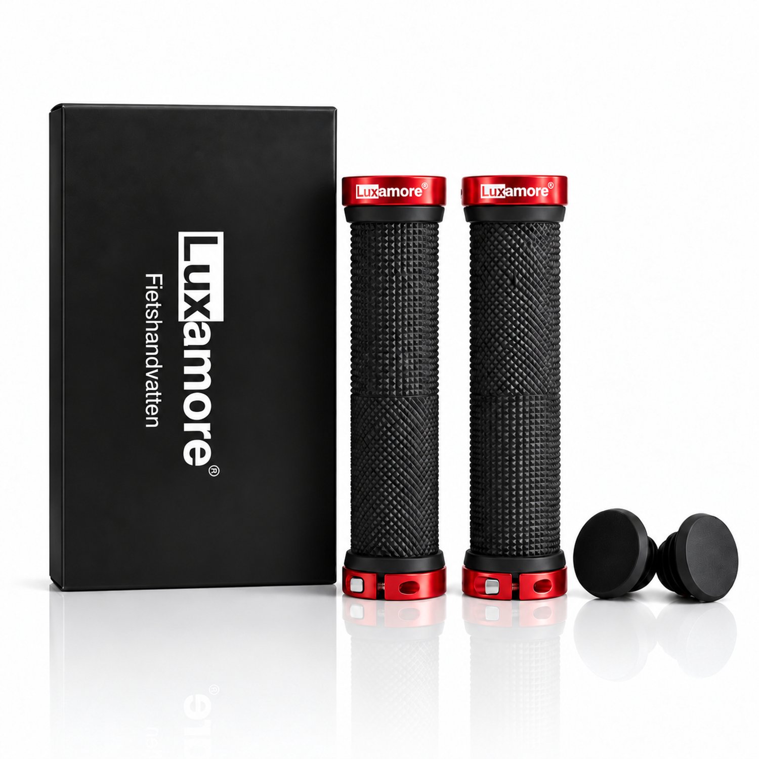 Luxamore® Fietshandvatten Rood – Lock-On – Antislip – Voor Mountainbike en E-bike – Set van 2