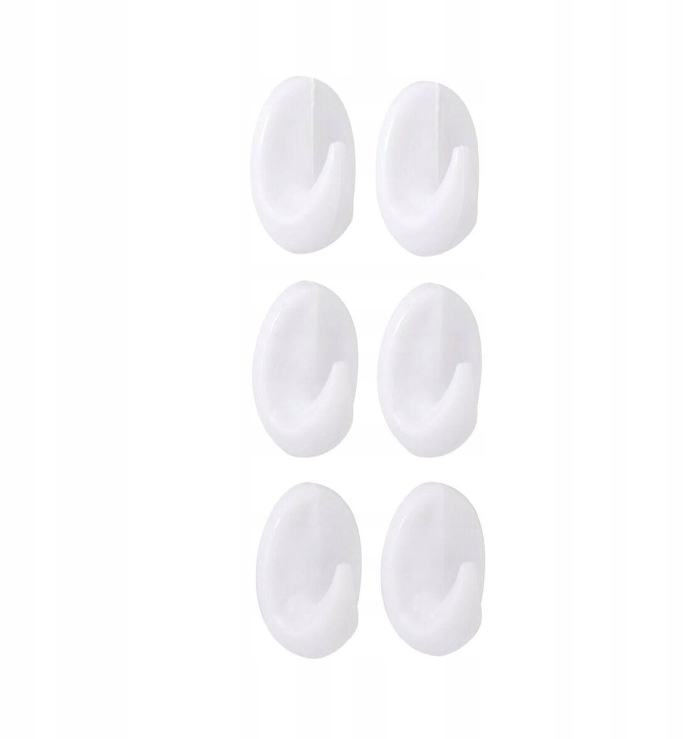 Yoka Home Center Plus Zelfklevende Haken - 6 Stuks, Mat Wit