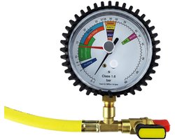 Nitrogen and refrigerant R134A R1234YF R22 R507 R422D R404A R407C pressure gauge with 1/4 inch SAE scale and ball valve - ShopVlot