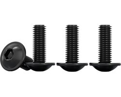 Drenky M5 Stainless Steel Allen Screws, M5 x 16 mm, Stainless Steel Flanged Lens Head Screw A2 V2A Flat Head Screw with Hex Socket Full Thread, Black,