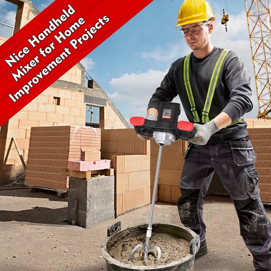 IMAYCC New mortar mixer, 2100 W concrete mixer, 6 speed concrete, mortar mixer m14, stirrer, mortar, concrete mixer - ShopVlot — afbeelding 5
