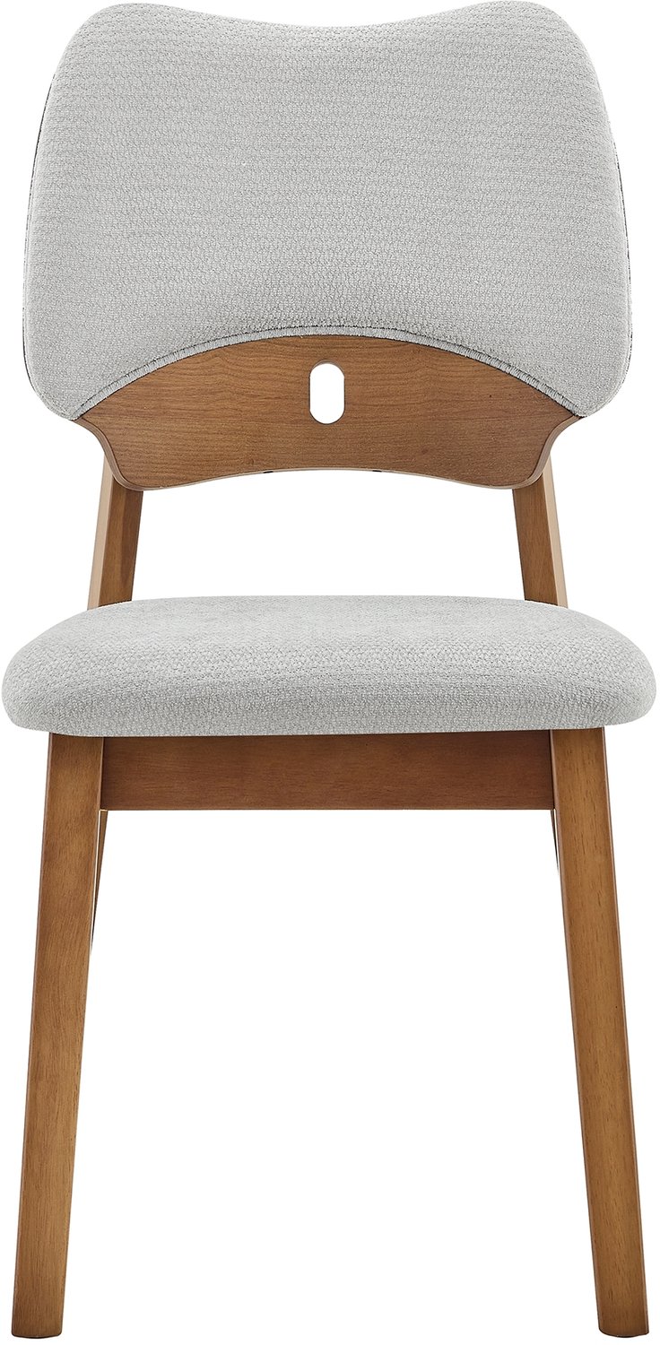 SONNENH Eetkamerstoelen set van 2 met vlindervormige rug en houten frame - Stof - Grijs