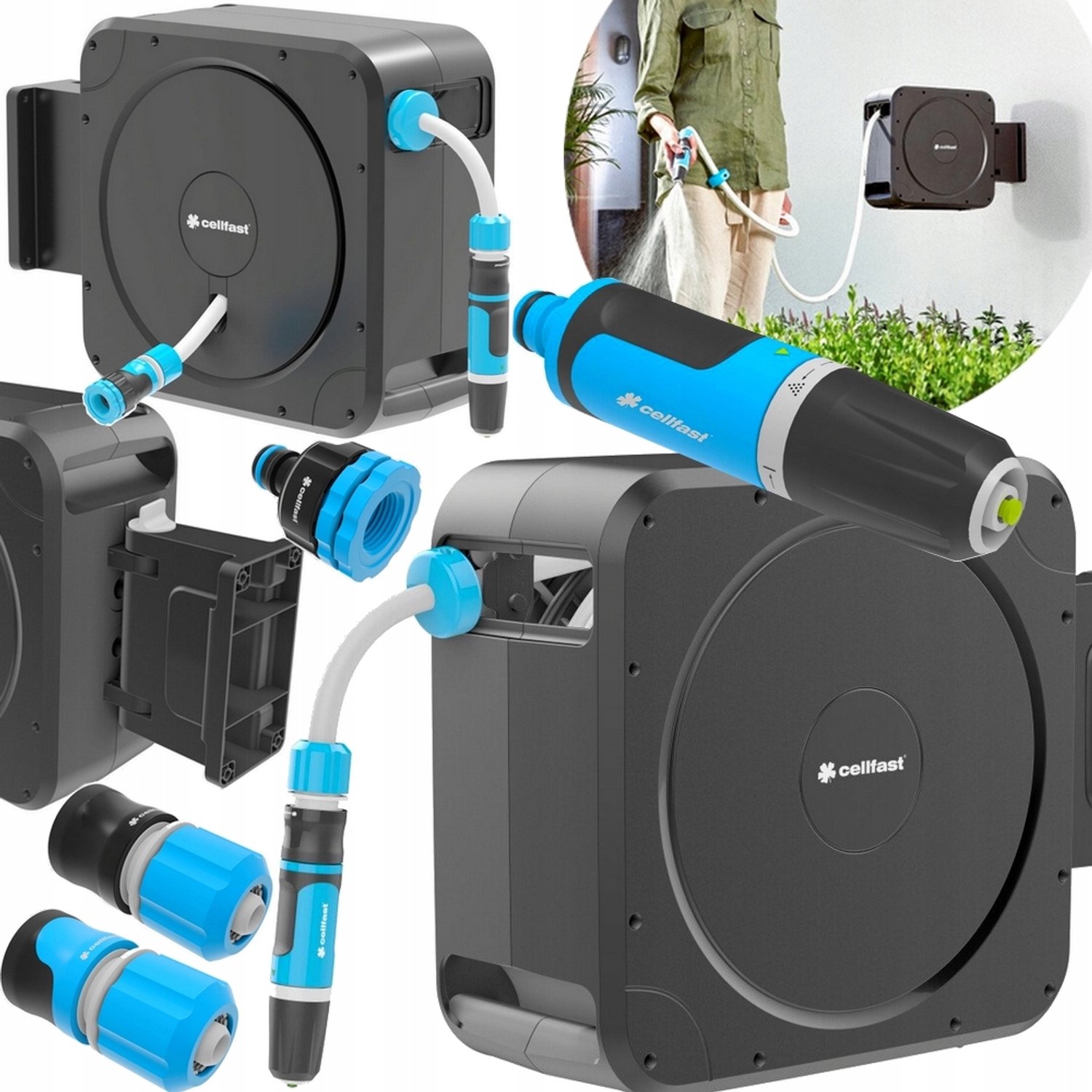 Automatische Tuinslanghaspel ERGO 30m Wandmontage XL