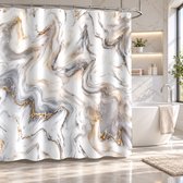 BOTC Douchegordijn Anti Schimmel Met gewichtsband - Inclusief ringen - Waterdicht - 180x180cm - Wit