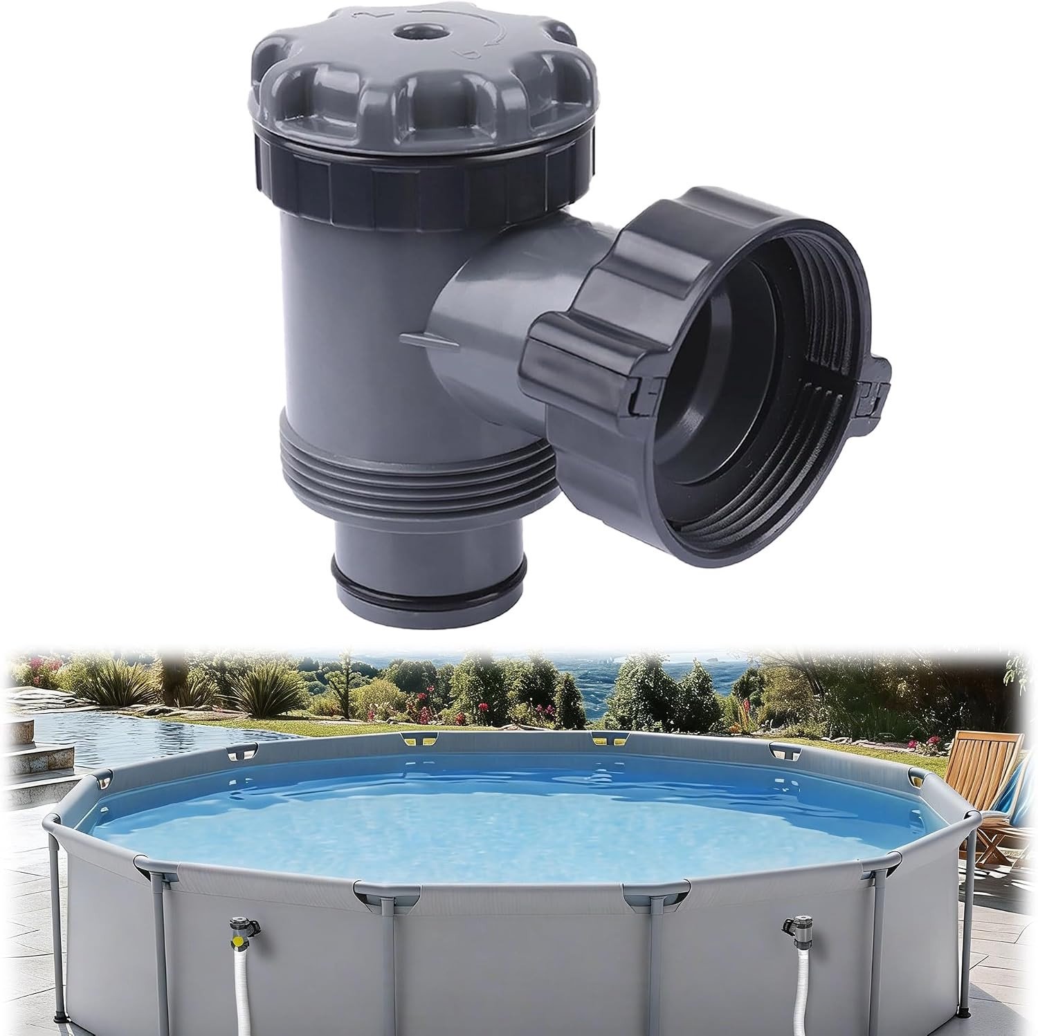 Vervangingsafsluiter 1-1/2 inch voor zwembaden, geschikt voor waterbeheer en lekpreventie