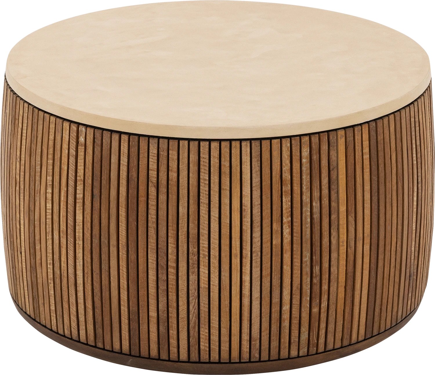 Goossens Salontafel Nova - 60 x 35 x 60 - mortex - beige - rond light sand