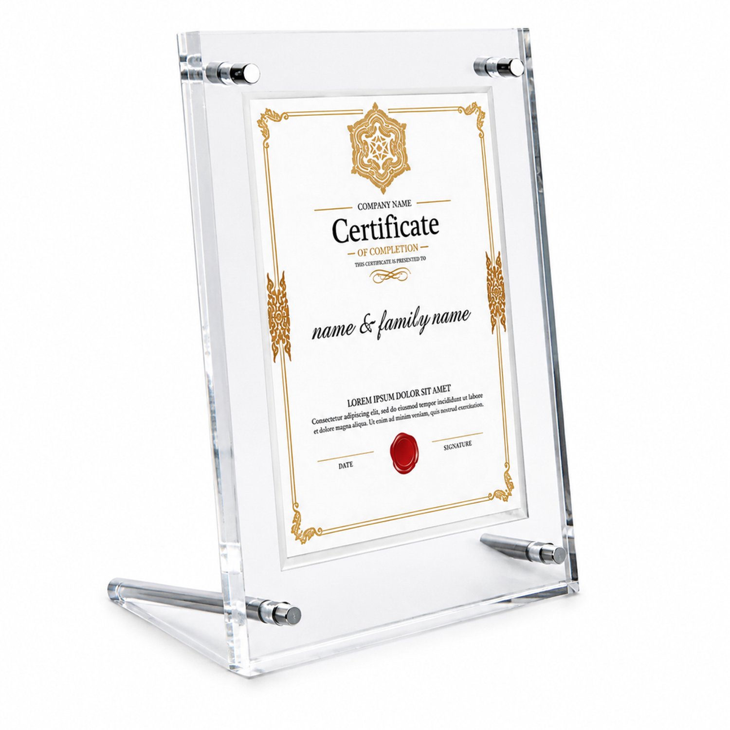 SWGOTA Transparante acryl fotolijst voor foto's van 6 inch, met afgeronde hoeken en schroefsteunen voor op tafel