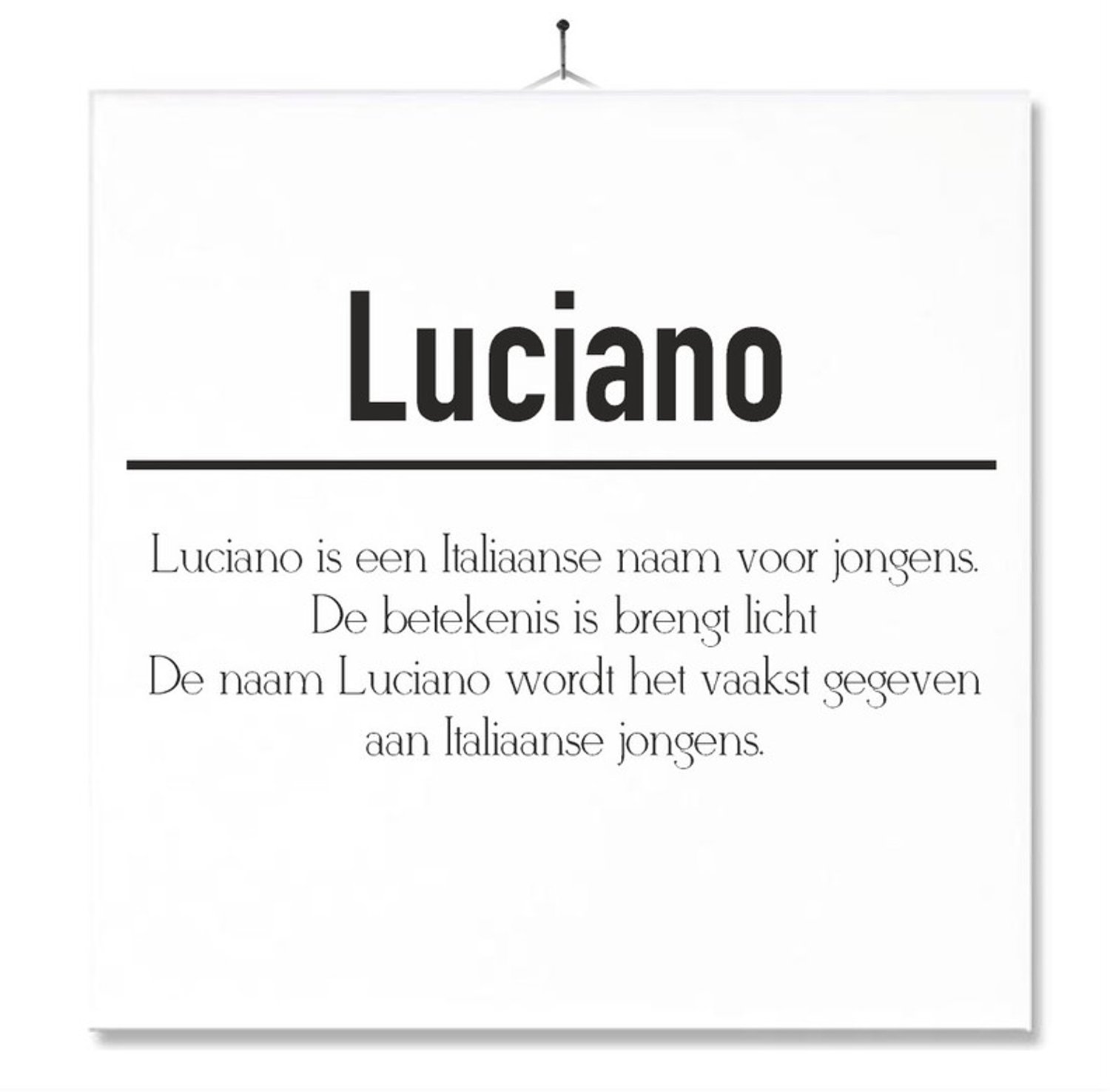 MC Living Tegel Met Opdruk | Betekenis | Kado | Cadeau | Met Naam - Luciano Multi-Color