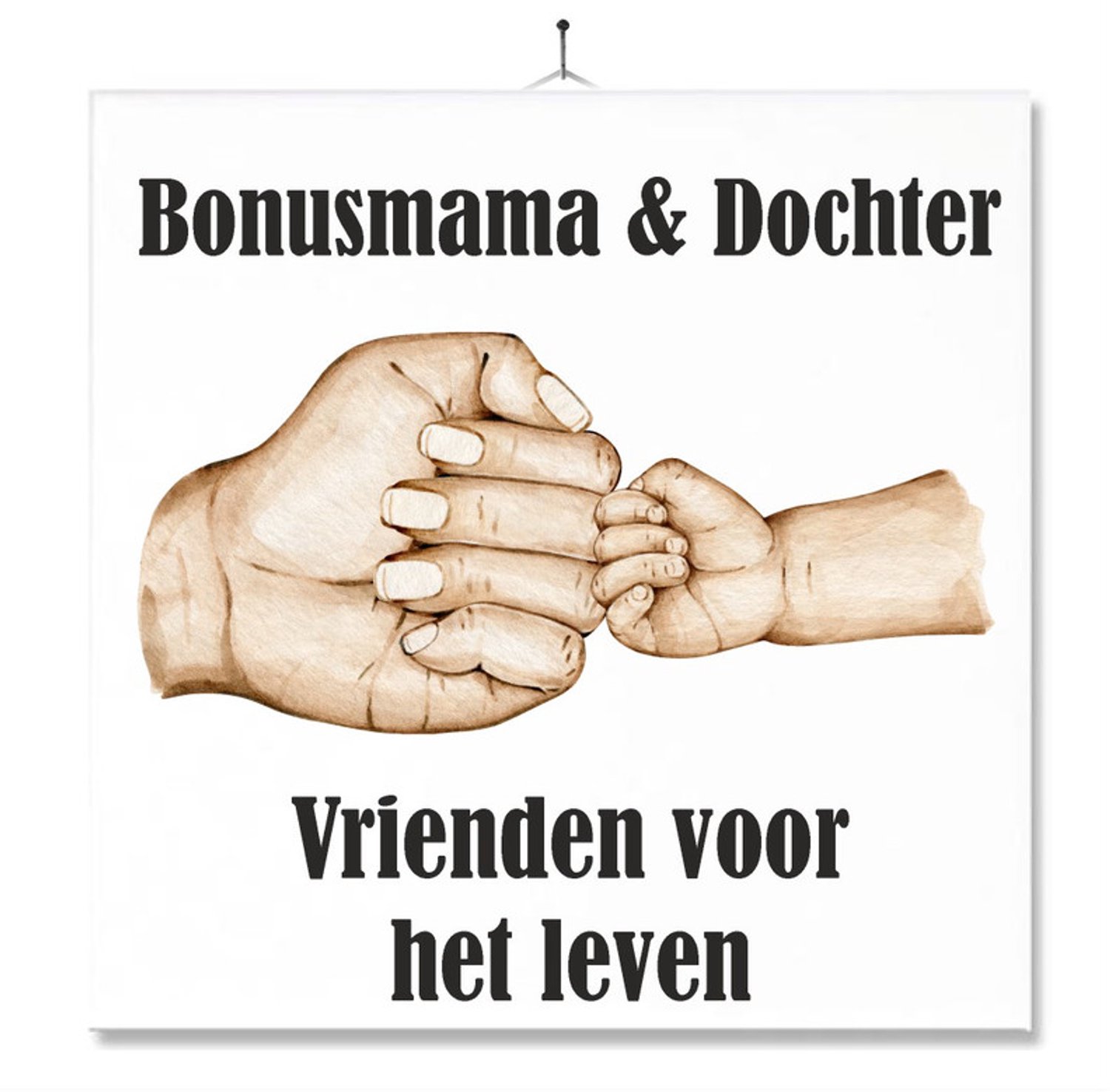 MC Living Tegel Met Opdruk | Verjaardag kado | Toilet WC | Bonusmama & Dochter Vrienden voor het leven Ontwerp 1