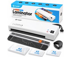 Gadgetplace Lamineerapparaat A4 met 40 Lamineerhoezen - Warm & Koud - Hoeksnijder - Lamineermachines - Plastificeerapparaat - Lamineer - Laminator