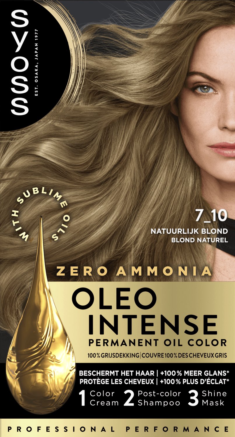 Bol.com Syoss Oleo Intense 7-10 Haarverf - Natuurlijk Blond - Permanente Haarkleuring - Ammoniakvrij - Met Voedende Oliën - 100%... aanbieding