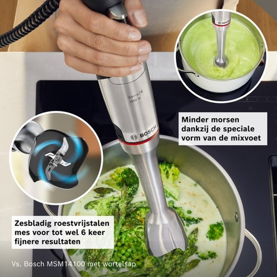 Bosch Serie 8 MSM8M936 blender Staafmixer 1500 W Zwart, Roestvrijstaal van Bosch — afbeelding 4
