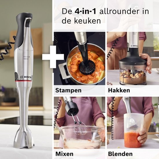 Bosch Serie 8 MSM8M936 blender Staafmixer 1500 W Zwart, Roestvrijstaal van Bosch — afbeelding 2