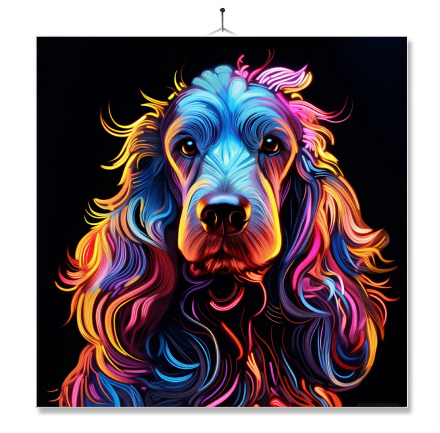 MC Living Tegel Met Opdruk | Geschenk | Dier | Neon Kleuren | Art | Poedel Ontwerp 2
