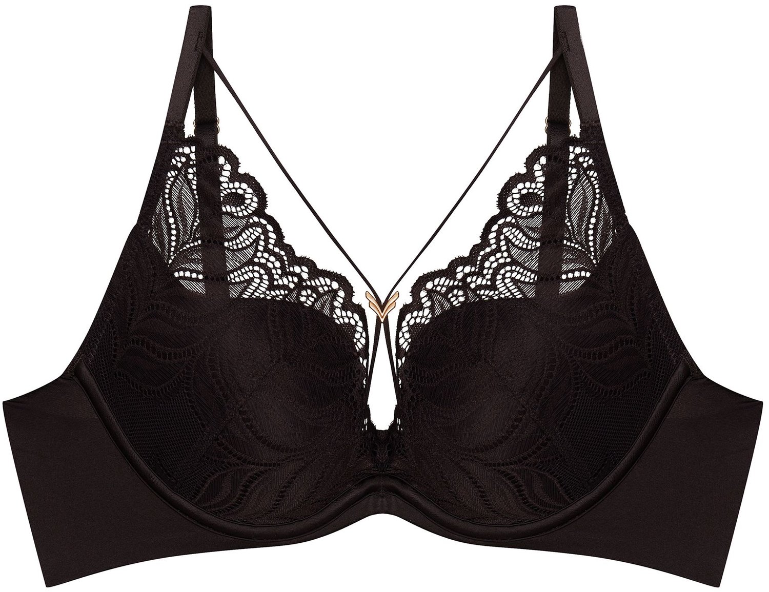 ESOTIQ Korin - Push-upbeha - Donkerbruin - 85B - Kanten details