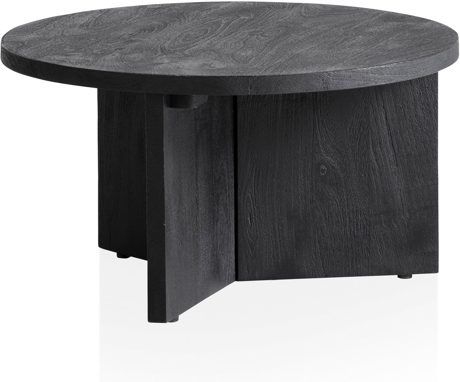 Cosmo Casa Ronde salontafel - Massief mangohout - Zwart - 60 x 60 x 33 cm