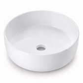 Waskom opbouw - zonder kraangat - 11x30 cm - wit