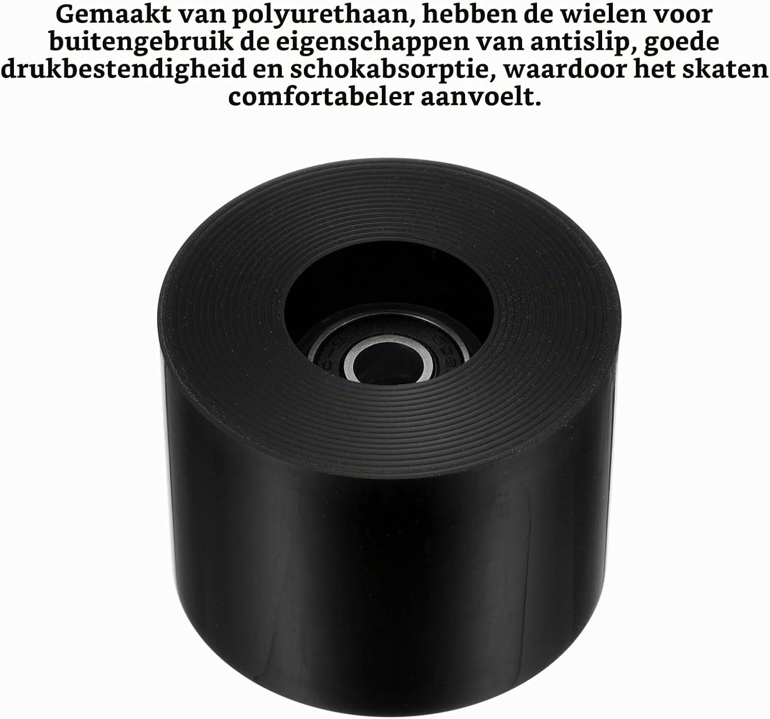 60mm Longboard Wielen met ABEC-9 Lagers 4-Pack Vervangingswielen voor Skateboards en Cruisers Zacht 80A Rubber