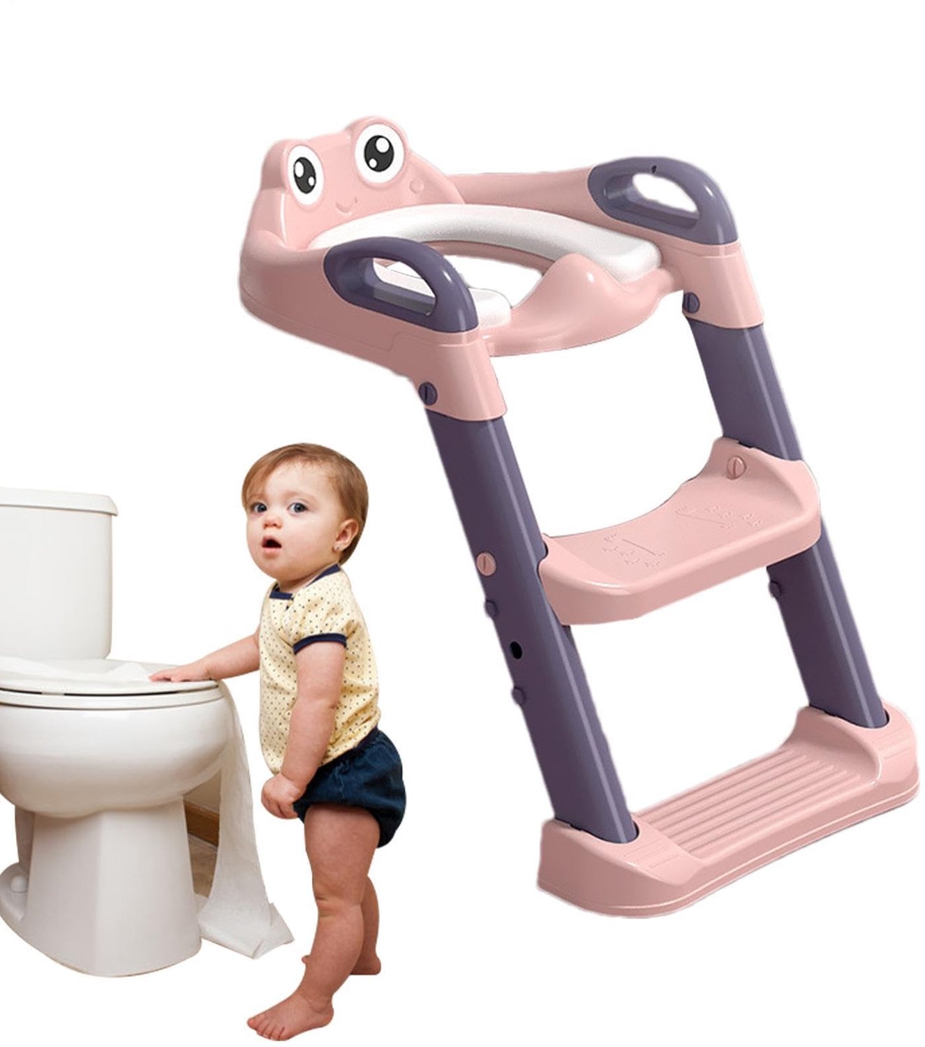 Zindelijkheidstrainingsladder - Kindertoiletbril met treden - Roze