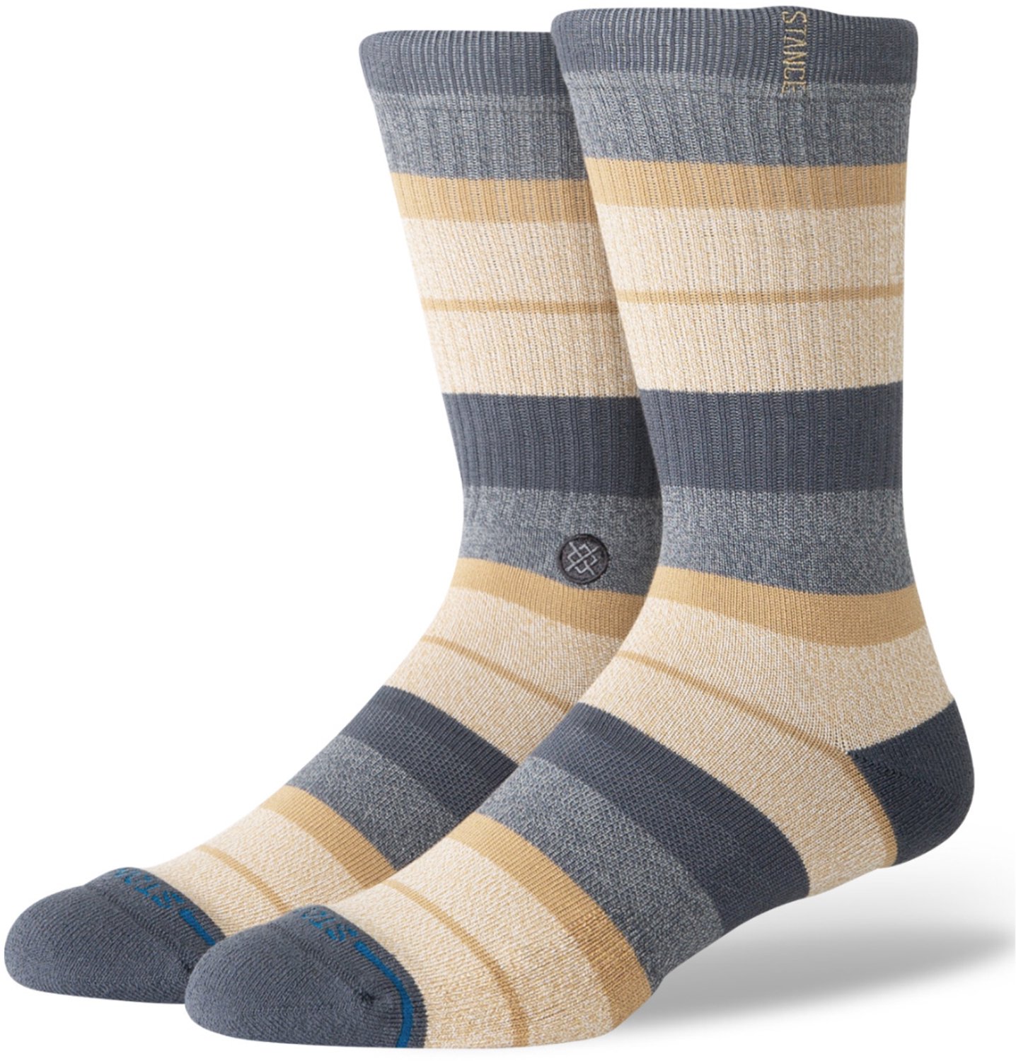 Stance unisex casual infiknit butterblend sokken clark crew beige & grijs
