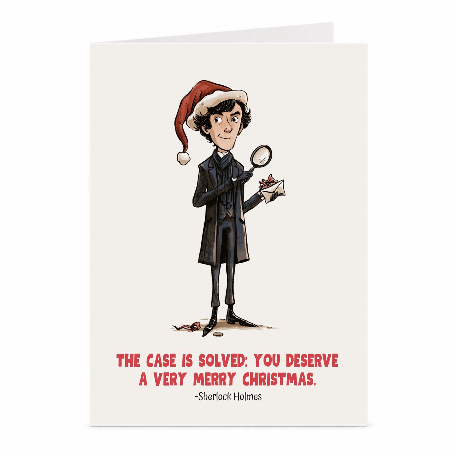 JustTheCardGuy Sherlock Holmes kerstkaart - Detectivefan - A6