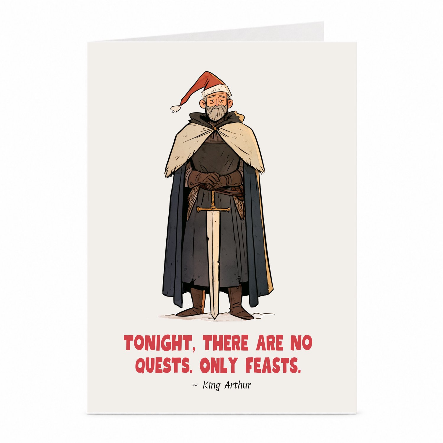 JustTheCardGuy King Arthur kerstkaart - Middeleeuwse ridder - A6