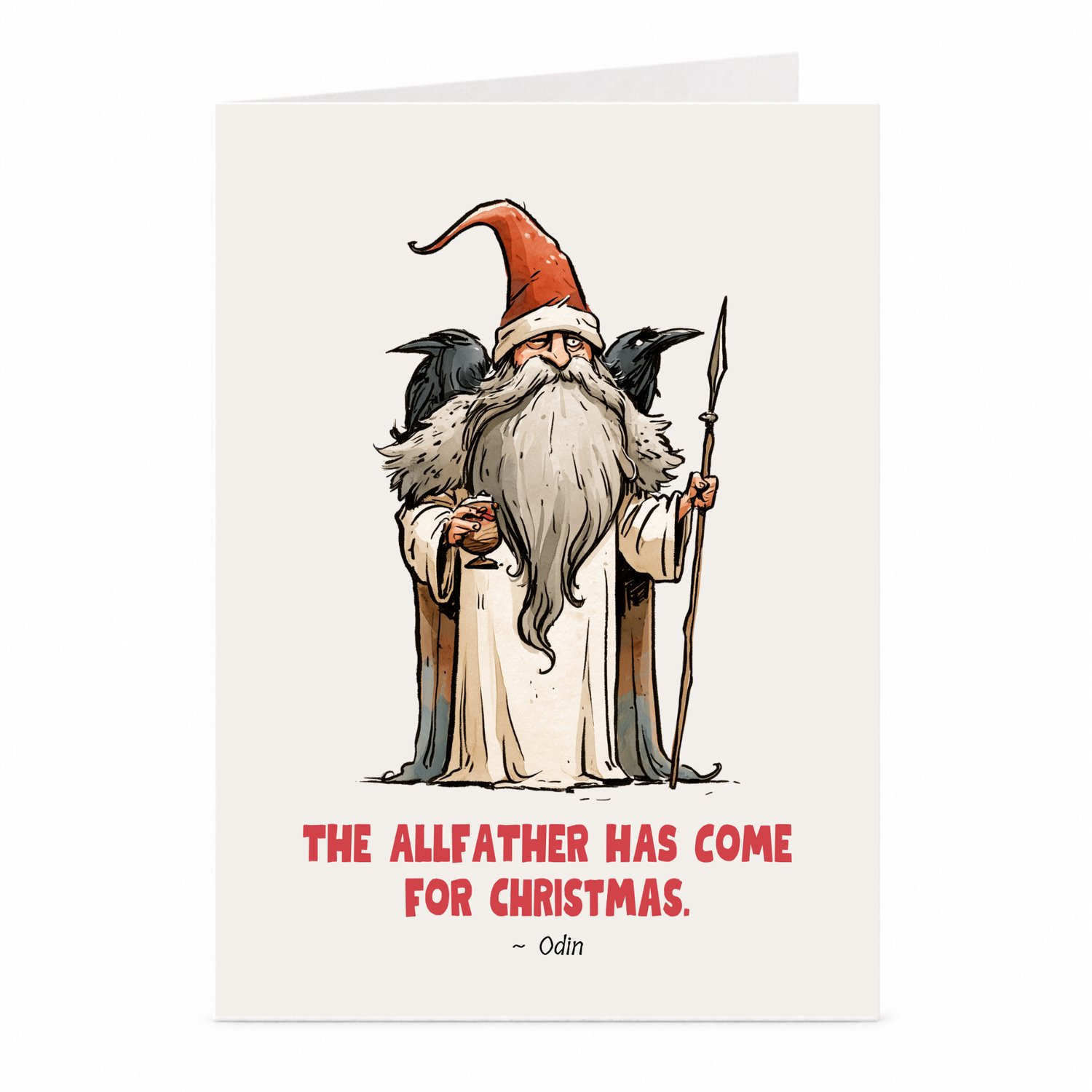 JustTheCardGuy Odin kerstkaart - Noorse mythologie - A6