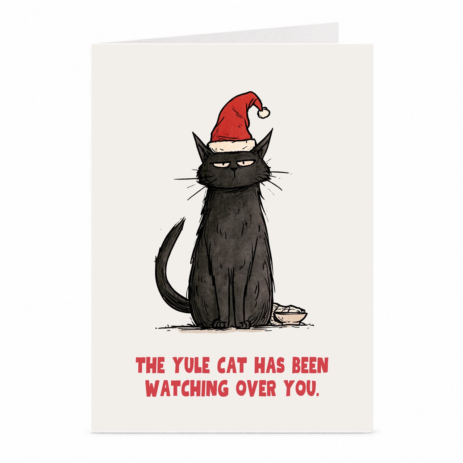 JustTheCardGuy Yule Cat kerstkaart - Folklore - A6