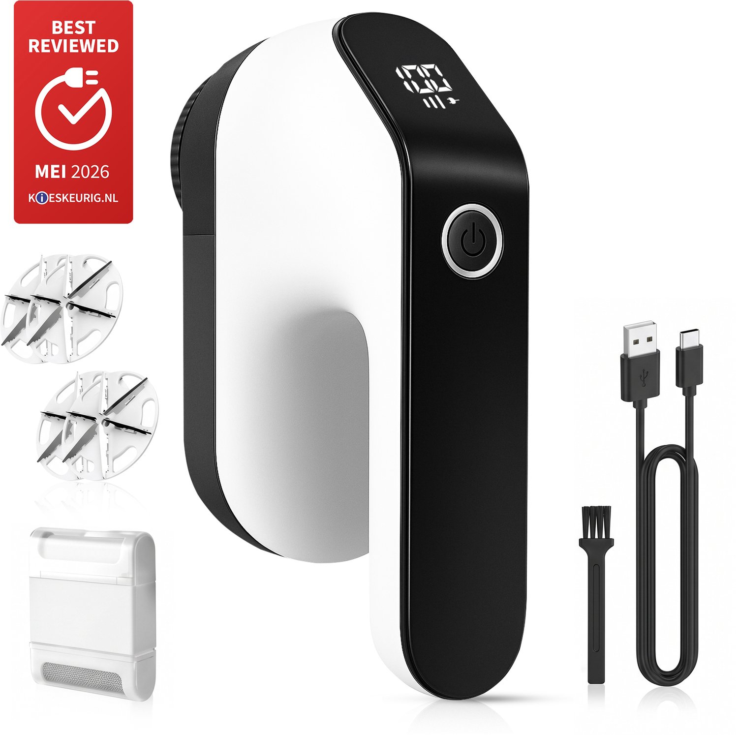 Bol.com MostEssential Premium Elektrische Pluizenverwijderaar FL777 – Pluizentondeuse & Ontpluizer voor Kleding en Meubels - Dra... aanbieding
